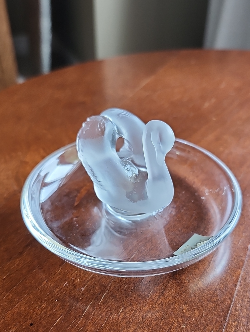 Lalique Frosted Swan Ring Dish